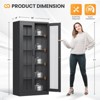 Mlezan Display Cabinet: Glass Doors, 4 Adjustable Shelves, Locking Case. Ideal for Home, Office, or Clinic. Assembly Required. - 3 of 4