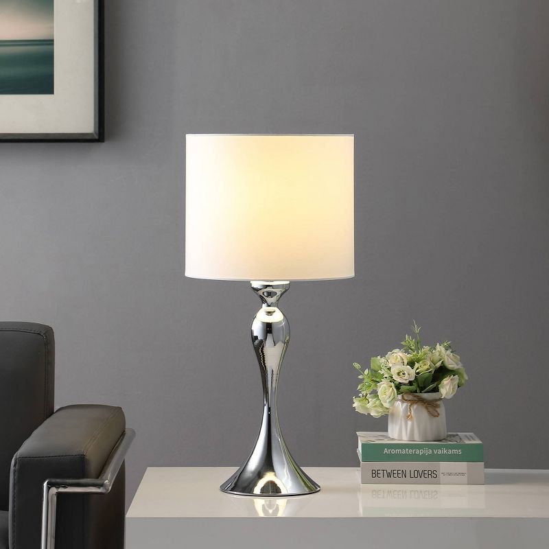 24.5&#34; Bailey Chrome Modern Candlestick Metal Table Lamp Dark Silver - Ore International, 4 of 5