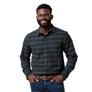 Hope & Henry Men's Organic Flannel Shirt with Suede Detail - 1 of 4