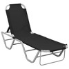 vidaXL Modern Sunshine Lounger - Black and Silver Aluminum Sunbed with Adjustable Positions and Textilene Fabric for Comfortable Resting - 2 of 4