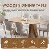39.4-70.9" Extendable Oval Dining Table with Slatted Double Pedestal,Modern Space-Saving Table for 6-8 Person-Baofuwish - 3 of 4