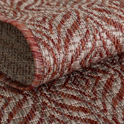 Rust Red Rectangular Synthetic Outdoor Area Rug