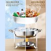 Chafing Dish Buffet Set, Stainless Steel Round Chafing Dishes with Glass Lid and Lid Holder - 3 of 4