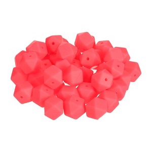 Unique Bargains DIY Keychain Necklace Jewelry Making Hexagonal Silicone Beads 30 Pcs - 1 of 4