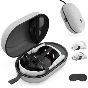 Syntech Medium Hard Carrying Case Compatible with Meta Quest 3S/Oculus Quest 3/2/Pro/Pico4 Accessories VR Headset with Elite Strap, Black - 1 of 4
