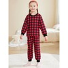 INSPIRE CHIC Christmas Family Pajama Set Matching Red Buffalo Plaid Long Sleeve and Pants Lounge Set - 4 of 4