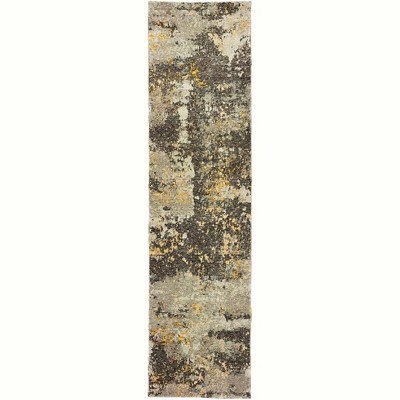 Oriental Weavers Evolution 8025B Grey/ Gold Indoor Area Rug - 2'6" x 12'