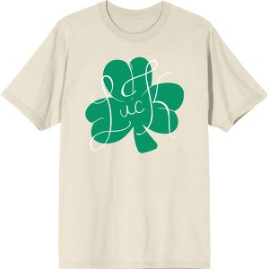 Luck Four-Leaf Clover Adult Short Sleeve Tee for St. Patrick's Day - 1 of 2