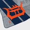 MLB Detroit Tigers Corner Logo Faux Shearling Blanket: Sports Plush Throw - 3 of 3