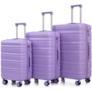 KWPZQEB ABS Hardside Luggage Set of 3, ABS Spinner Wheel Luggage with Combination Lock, Lightweight Luggage, Large Checked Luggage, 20"/24"/28" - 1 of 4
