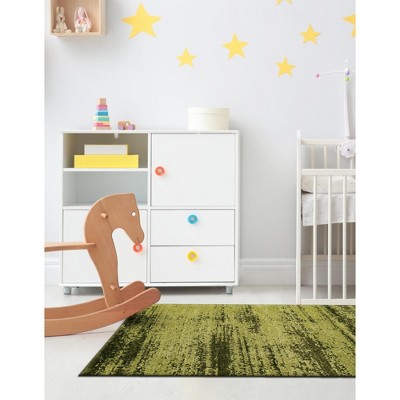 Green Tufted Synthetic Reversible Washable 9' x 12' Area Rug