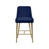 Meridian Furniture,Owen Navy Velvet Stool, Set of 2 - 3 of 4