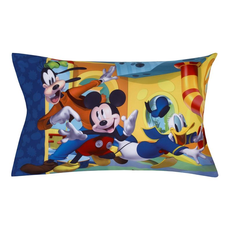 Disney Mickey Mouse Funhouse Crew 2 Piece Toddler Sheet Set - Fitted Bottom Sheet and Reversible Pillowcase, 3 of 9