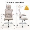 Ergonomic Office Chair with Flip-Up Armrests & Lumbar Support, Breathable Mesh High Back Desk Chair, Wide Seat, Black - 4 of 4