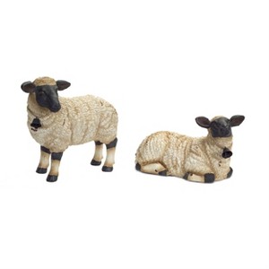 Sheep Figurine Set 9.5 Inch Height Polyresin Farmhouse Decor with Bell Accents By Melrose - 1 of 3