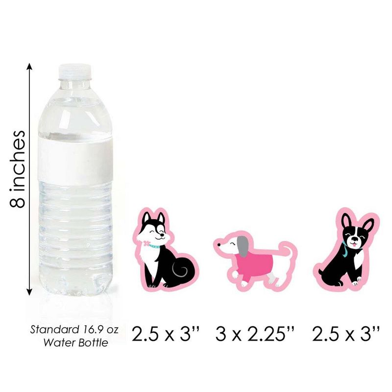 Big Dot of Happiness Pawty Like a Puppy Girl - DIY Shaped Pink Dog Baby Shower or Birthday Party Cut-Outs - 24 Count, 5 of 7