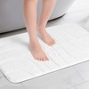 Unique Bargains Microfiber Bathroom Floor Geometry Absorbent Non-Slip Washable Mats 2 Pcs - 2 of 4