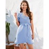 YESFASHION Women Tunic Dress Fashion 2025 One Shoulder Ruched Bodycon Dresses Short Sleeve Sexy Cocktail Party Mini Dress - 2 of 4
