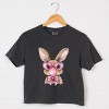 Bunny Sunglasses Bubblegum - Women's Boxy Crop Top Graphic T-Shirt - 3 of 4