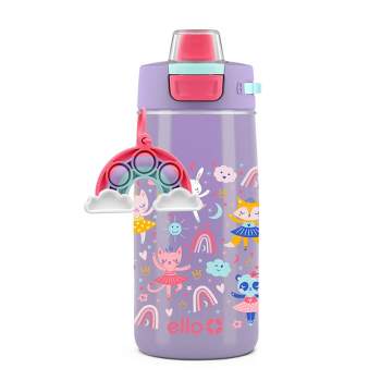 Ello 16oz 2pk Plastic Stratus Kids' Water Bottles Pink/Purple