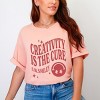 S.W.Smiley Creativity Is The Cure - Women's Garment Dyed Graphic T-Shirt - 3 of 4