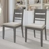 ChaletPosh Wooden Dining Chair With Warm Grey Cover (Set of 2) - 2 of 4