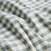 BAGOKIE 100% Washed Cotton Plaid Duvet Cover Set Queen/King Size Duvet Cover with 2 Pillowcases, Blue - 2 of 4
