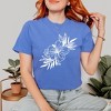 Simply Sage Market Women's Hibiscus Spray  Short Sleeve Garment Dyed Tee - 2 of 2