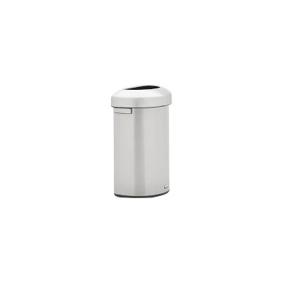 Rubbermaid Refine Stainless Steel Indoor Trash Can with Open Lid 16 Gallon Silver (2147550)