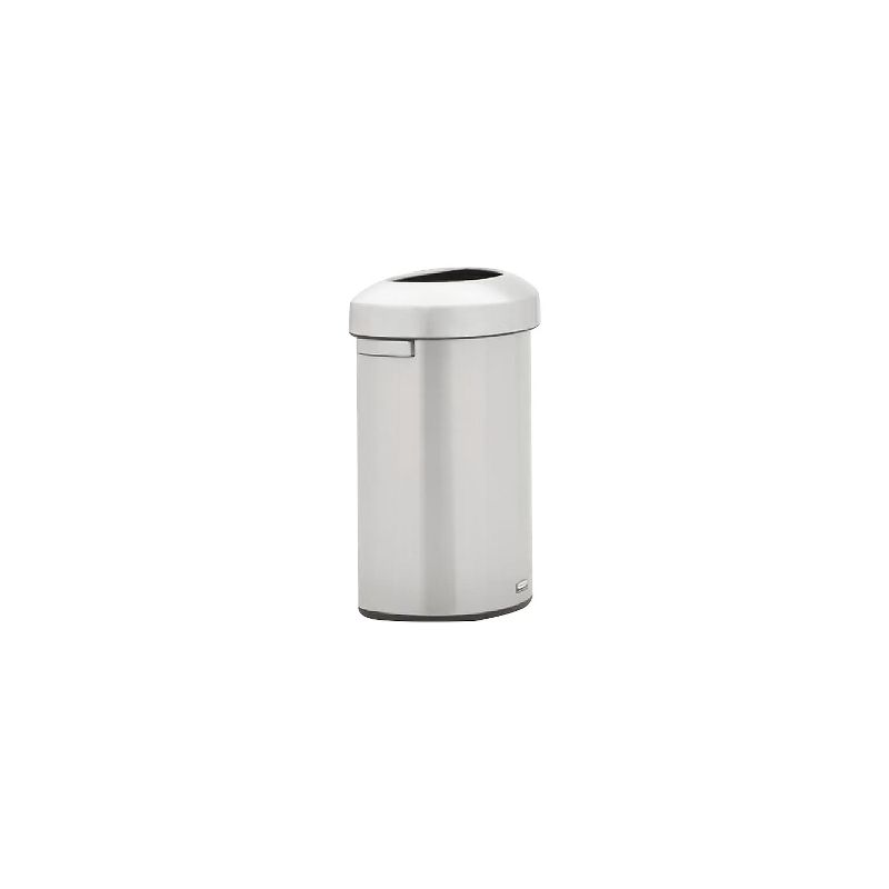 Rubbermaid Refine Stainless Steel Indoor Trash Can with Open Lid 16 Gallon Silver (2147550), 1 of 4
