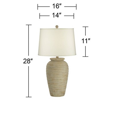 Austin 28" Sand Toned Rustic Jug Table Lamps Set of 2 with Cream Shades