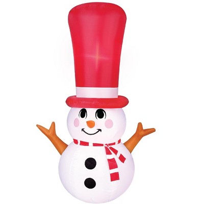Occasions 4' Inflatable Long Hat Snowman, 4 ft Tall, Multicolored
