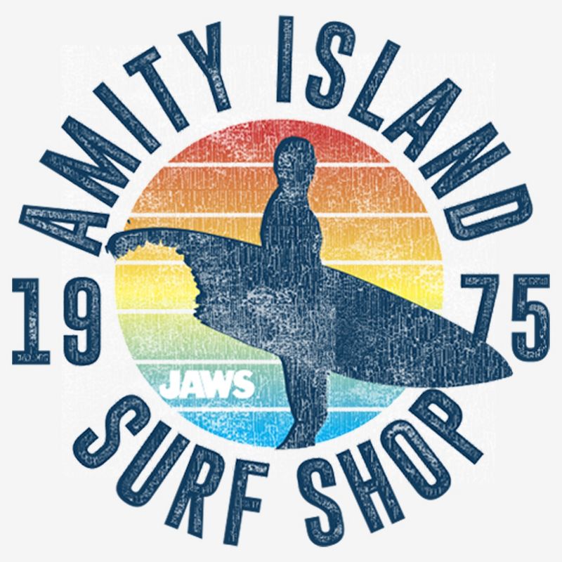 Women's Jaws Retro Amity Island Surf Shop T-Shirt, 2 of 5