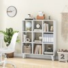 Tangkula 9-Cube Open Bookcase 3-Tier Floor Standing Bookshelf with 4 Slanted Legs 6 Removable Shelves Brown/White - 4 of 4