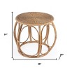 HomeRoots 24" Natural Rattan Round Drum End Table - 3 of 4