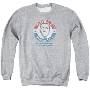 Three Stooges Curly For President Adult Crewneck Sweatshirt - 1 of 4