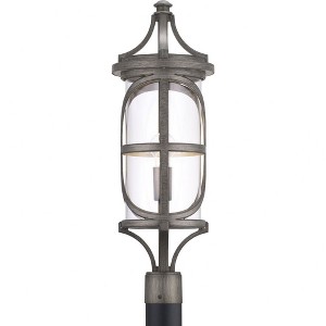 Progress Lighting, Morrison Collection, 1-Light Outdoor Post Lantern, Antique Pewter, Clear Glass Shade - 1 of 2