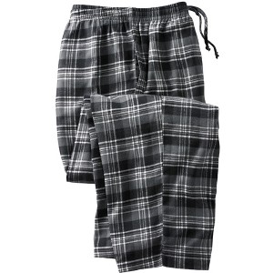 KingSize Men's Big & Tall Flannel Plaid Pajama Pants - 1 of 4