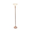 1-Light Torchiere Floor Lamp with Marbleized Glass Shade - Elegant Designs - 2 of 4