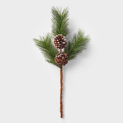 17in Greenery and Pinecone Holiday Arrangement Stem Pick - Wondershop™