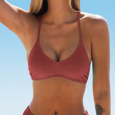 Women's Bikini Top Swimsuit Crisscross Tied Back Bathing Suit-Cupshe