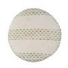 HomeRoots 18" Ivory and Green Cotton Blend Round Striped Pouf Ottoman - 3 of 4