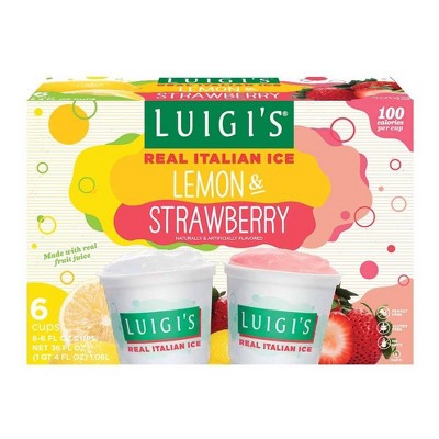 Luigi's Lemon and Strawberry Real Italian Ice - 6ct