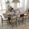 PexFix 79" x 33.5" Solid Wood Farmhouse Dining Table with V-Shaped Legs and Square Wood Top for Modern Dining Rooms & Family Gatherings Walnut - 4 of 4