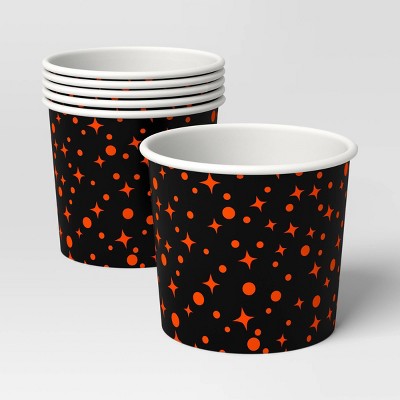 6ct Large Orange Sparkle Round Popcorn Bucket Disposable Carrier Pack - Hyde and EEK! Boutique™
