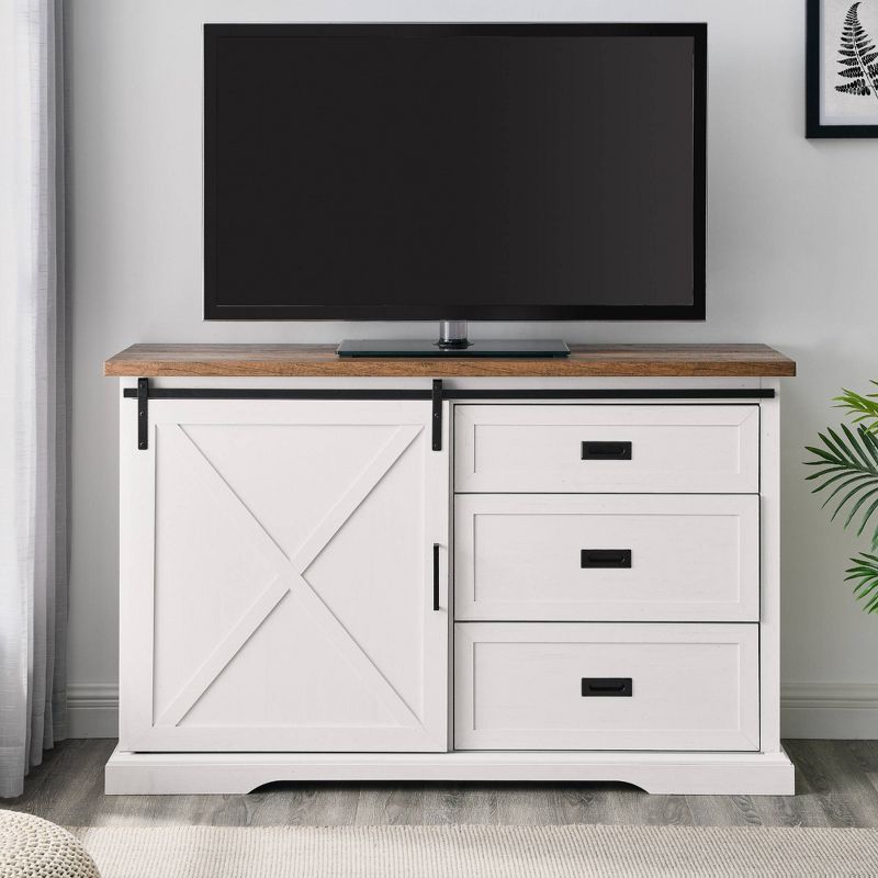Orson Transitional Sliding X Barn Door Sideboard with 3 Drawers - Saracina Home, 5 of 10