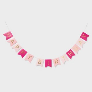 Hot Pink Happy Birthday Banner - Spritz™ - 1 of 4