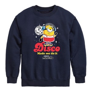 Boys' - Despicable Me Minions - Disco Made Me Do It Graphic Long Sleeve Fleece Sweatshirt - 1 of 4