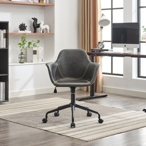 NicBex Home Office Chair with Adjustable Height Modern PU Leather Computer Chair with Fixed Arms and Back Support for Office, Study, Bedroom - 1 of 4