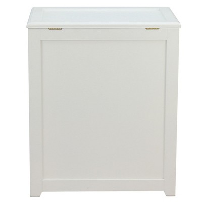 White Rectangular MDF Laundry Hamper with Lid